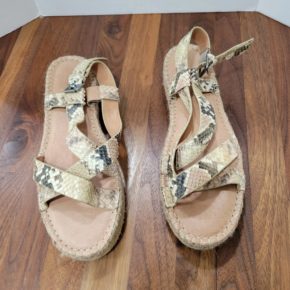 Madewell Malia Espardrille Leather Upper Strappy Sandals Size 9 - Picture 2 of 10